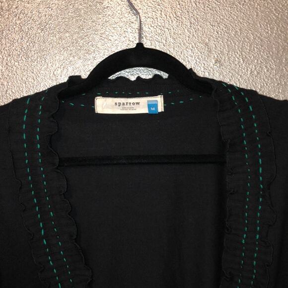 Sparrow Preppy Academia Cozy Winter Blue Green Whirl and Wind Cardigan - Picture 3 of 8